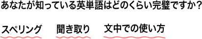完璧単語とは、正しいスペリング、聞き取り、文中での使い方
