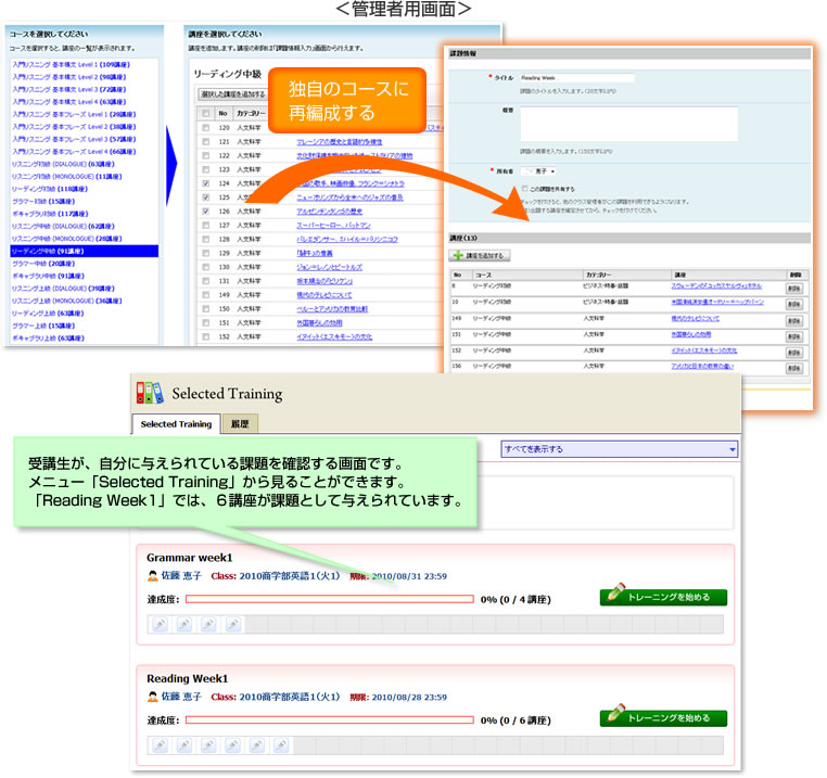 先生独自の課題を編成